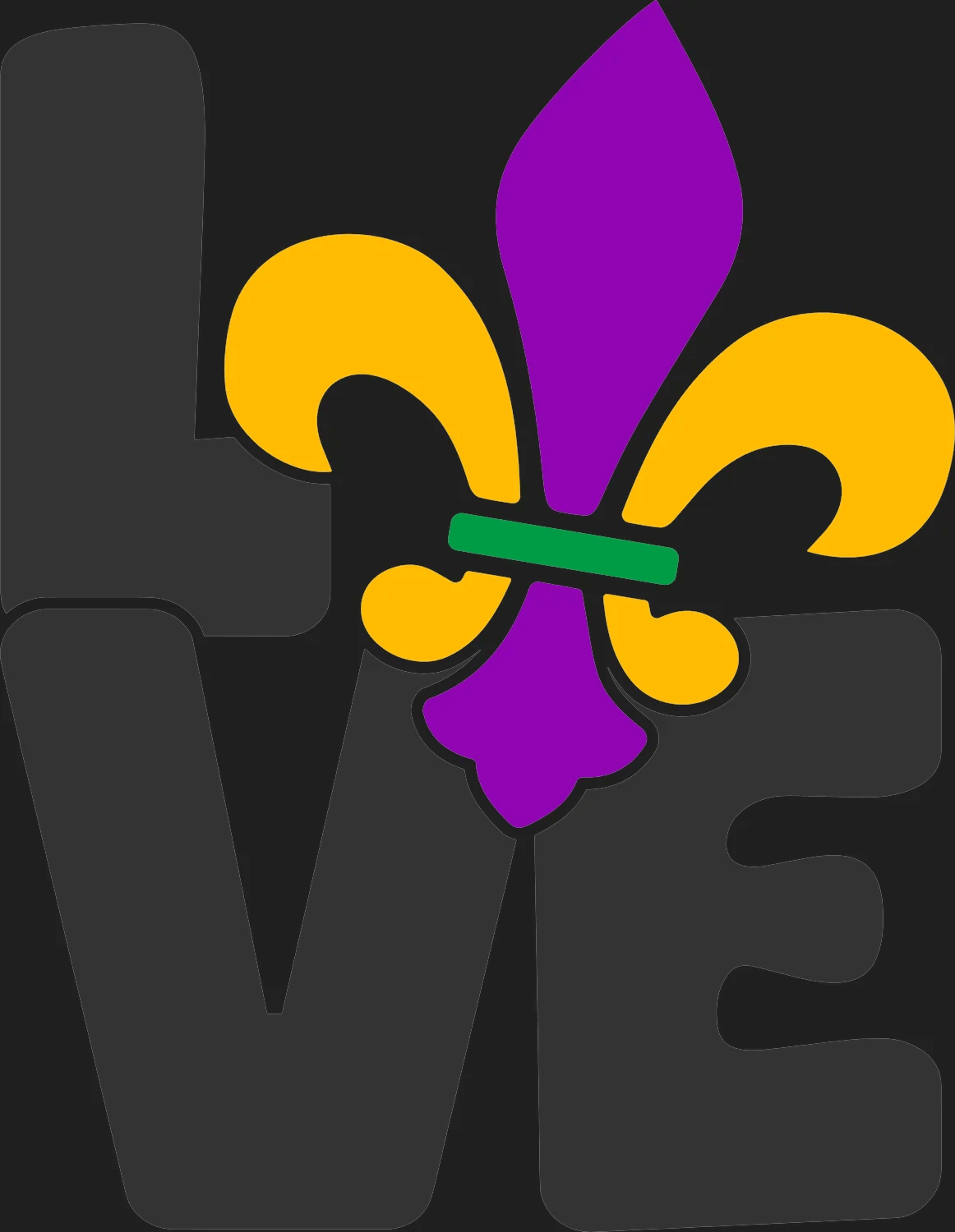 Mardi Gras Fleur-de-lis - DTF Ready to Press - Heat Press Transfer