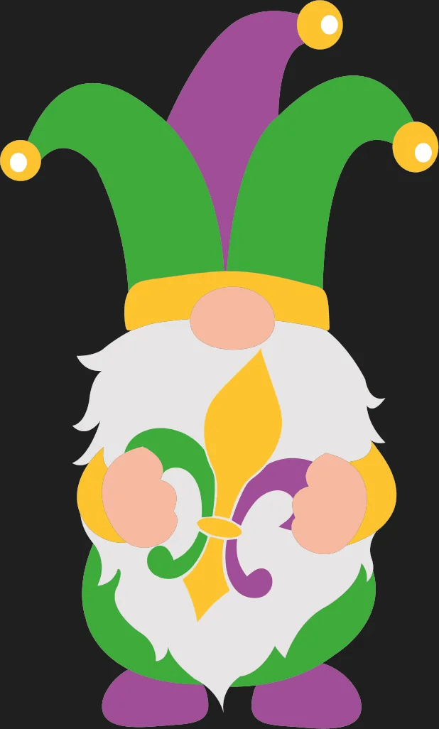 Mardi Gras Jester - DTF Ready to Press - Heat Press Transfer
