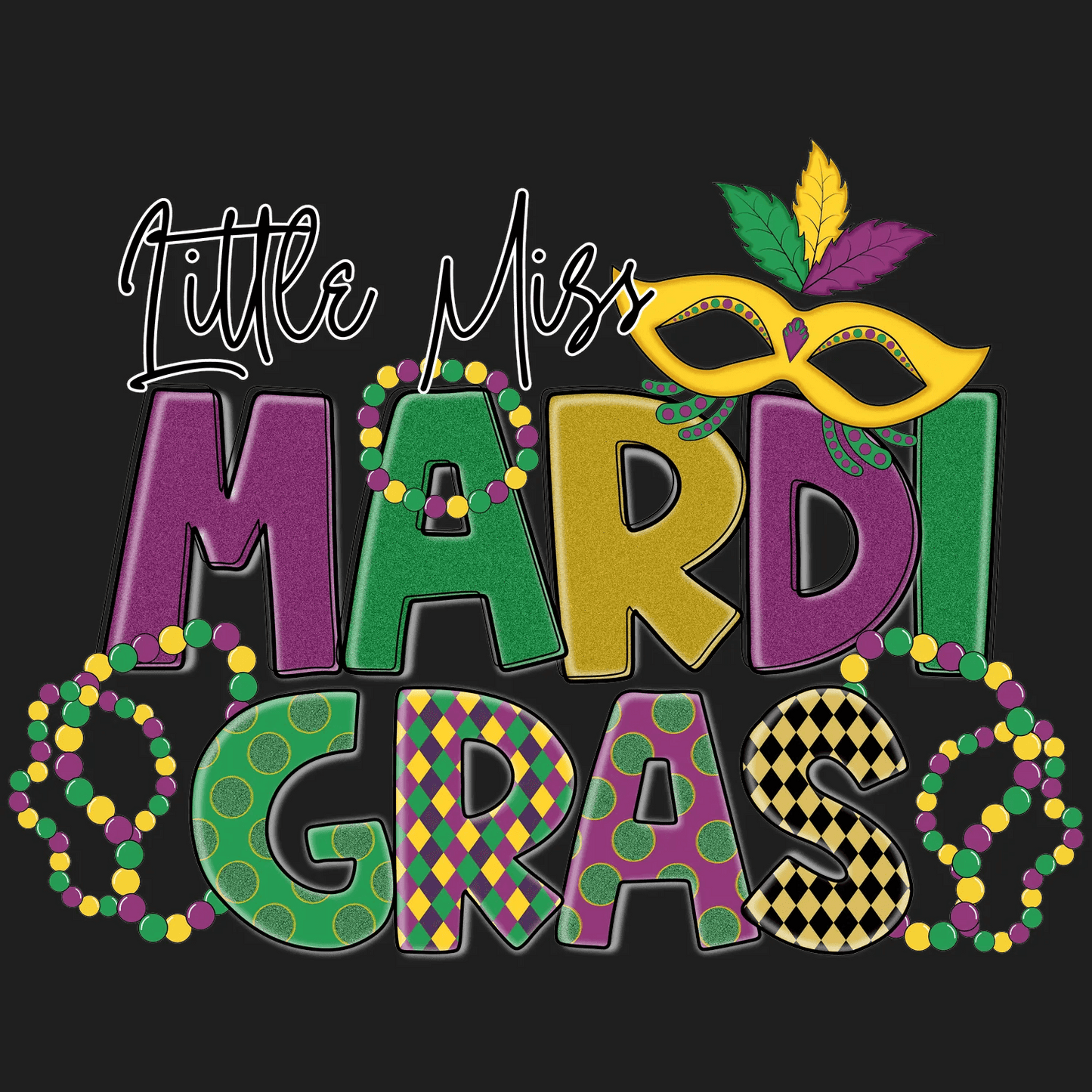 Mardi Gras Kids - DTF Ready to Press - Heat Press Transfer