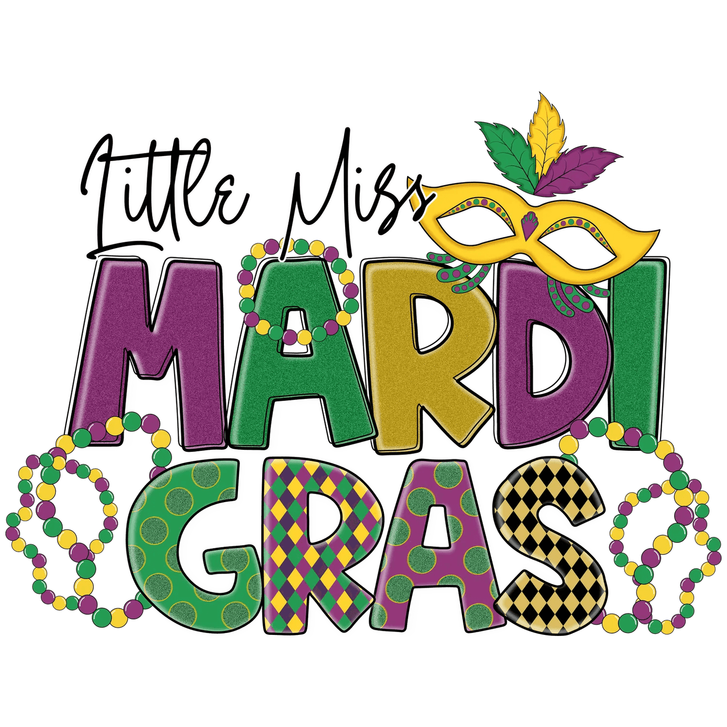 Mardi Gras Kids - DTF Ready to Press - Heat Press Transfer