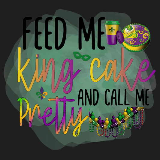 Mardi Gras King Cake - DTF Ready to Press - Heat Press Transfer