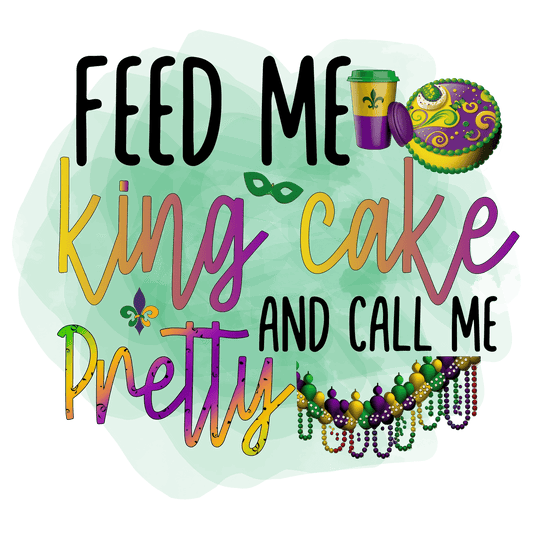 Mardi Gras King Cake - DTF Ready to Press - Heat Press Transfer