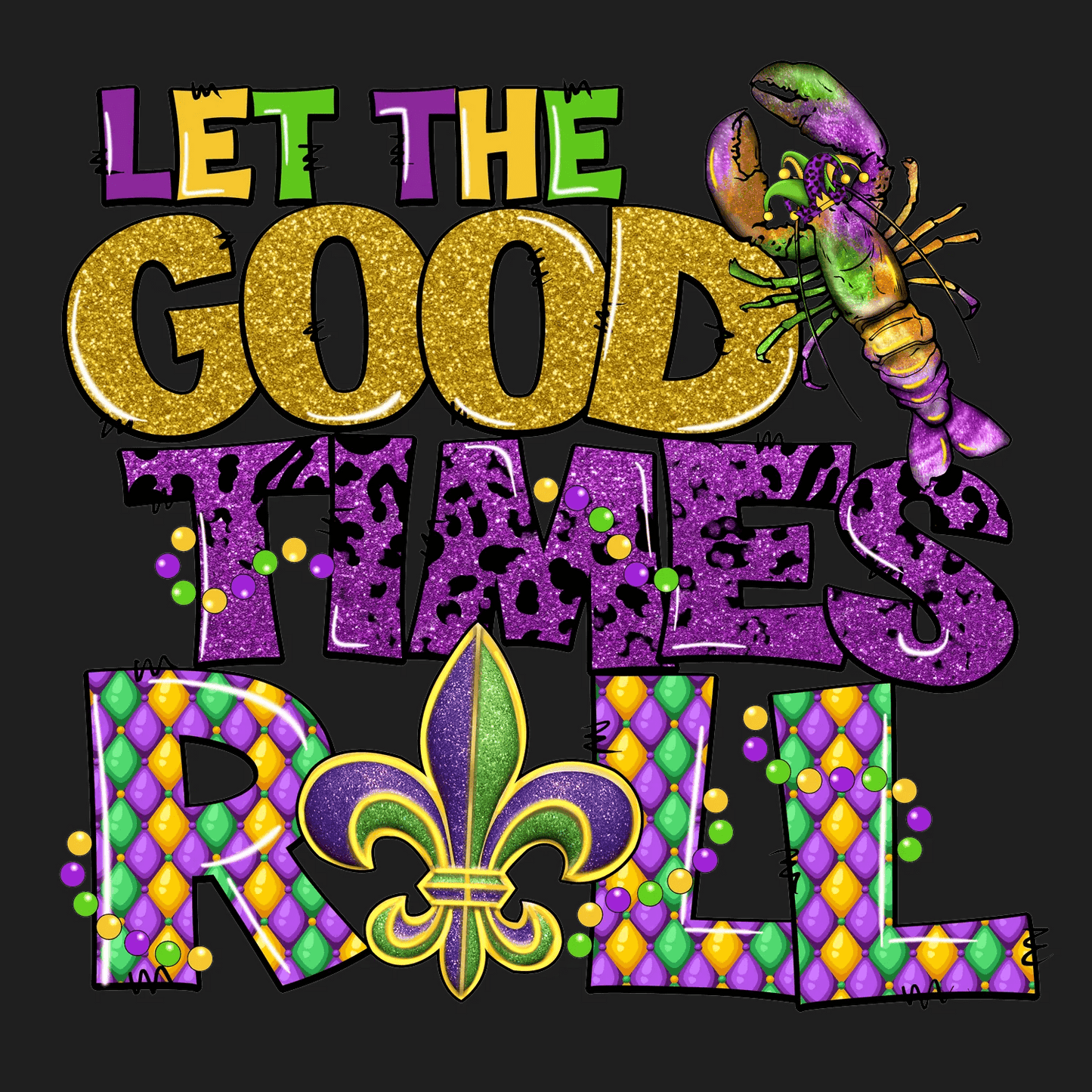 Mardi Gras Magic - DTF Ready to Press - Heat Press Transfer