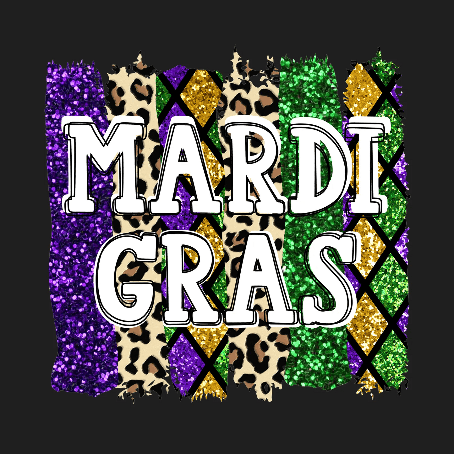 Mardi Gras Magic - DTF Ready to Press - Heat Press Transfer