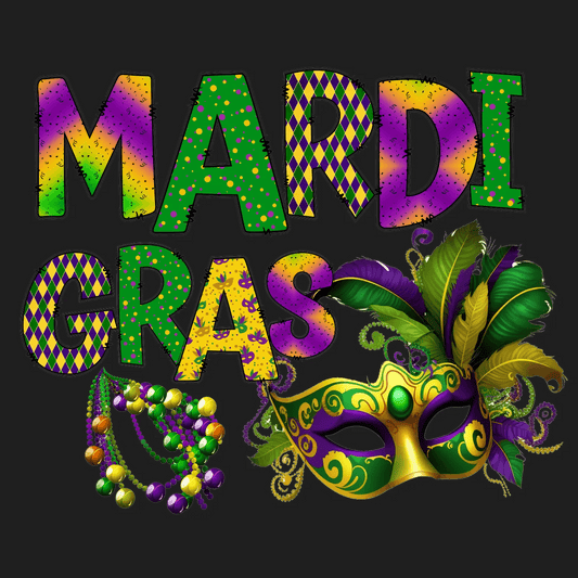 Mardi Gras Magic - DTF Ready to Press - Heat Press Transfer