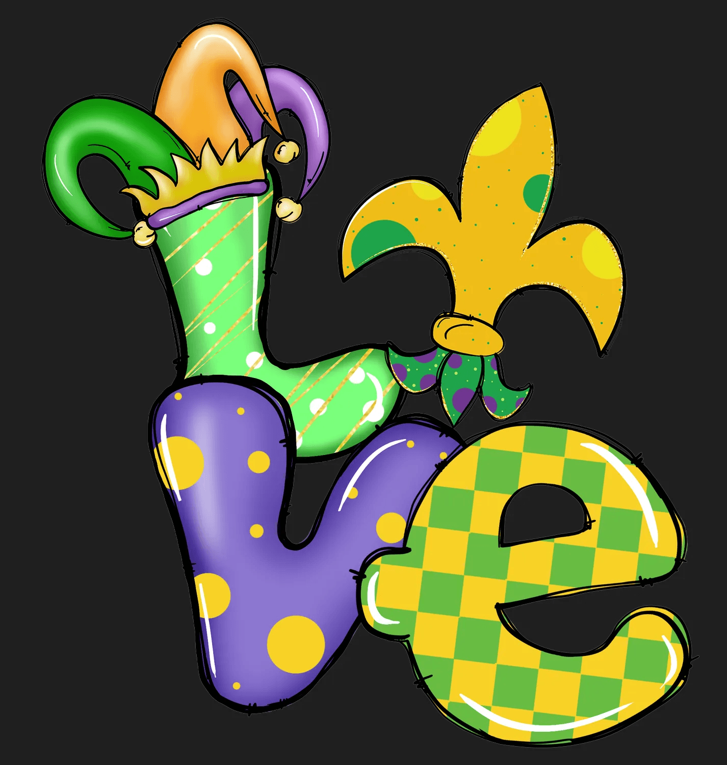 Mardi Gras Magic - DTF Ready to Press - Heat Press Transfer
