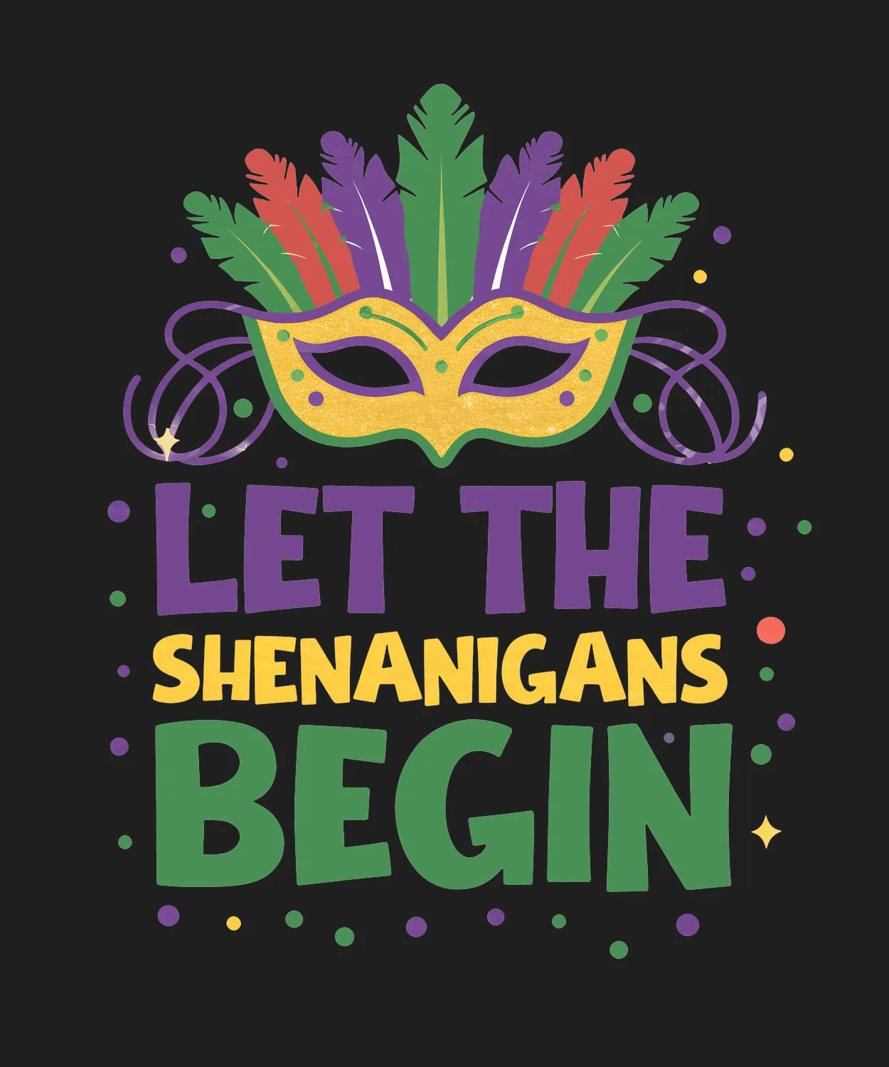Mardi Gras Magic - DTF Ready to Press - Heat Press Transfer