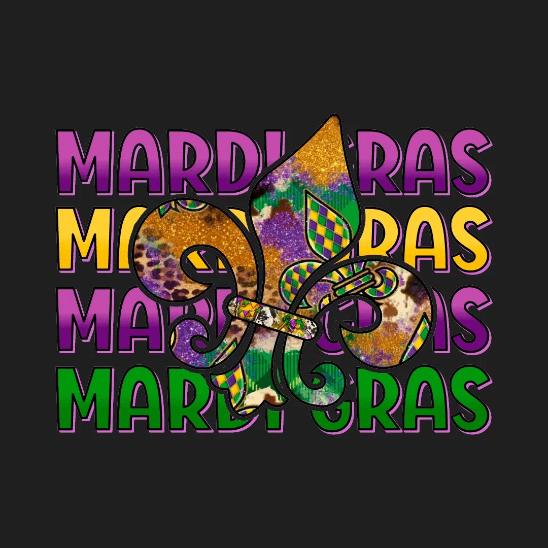 Mardi Gras Magic - DTF Ready to Press - Heat Press Transfer