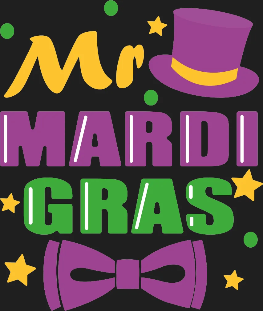 Mardi Gras Magic - DTF Ready to Press - Heat Press Transfer