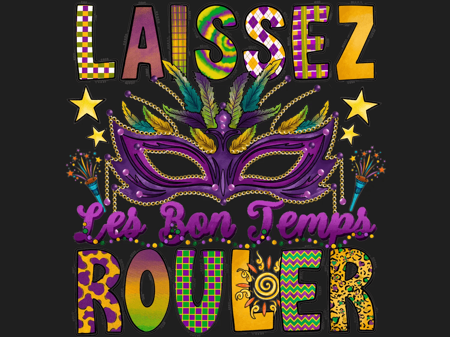 Mardi Gras Magic - DTF Ready to Press - Heat Press Transfer