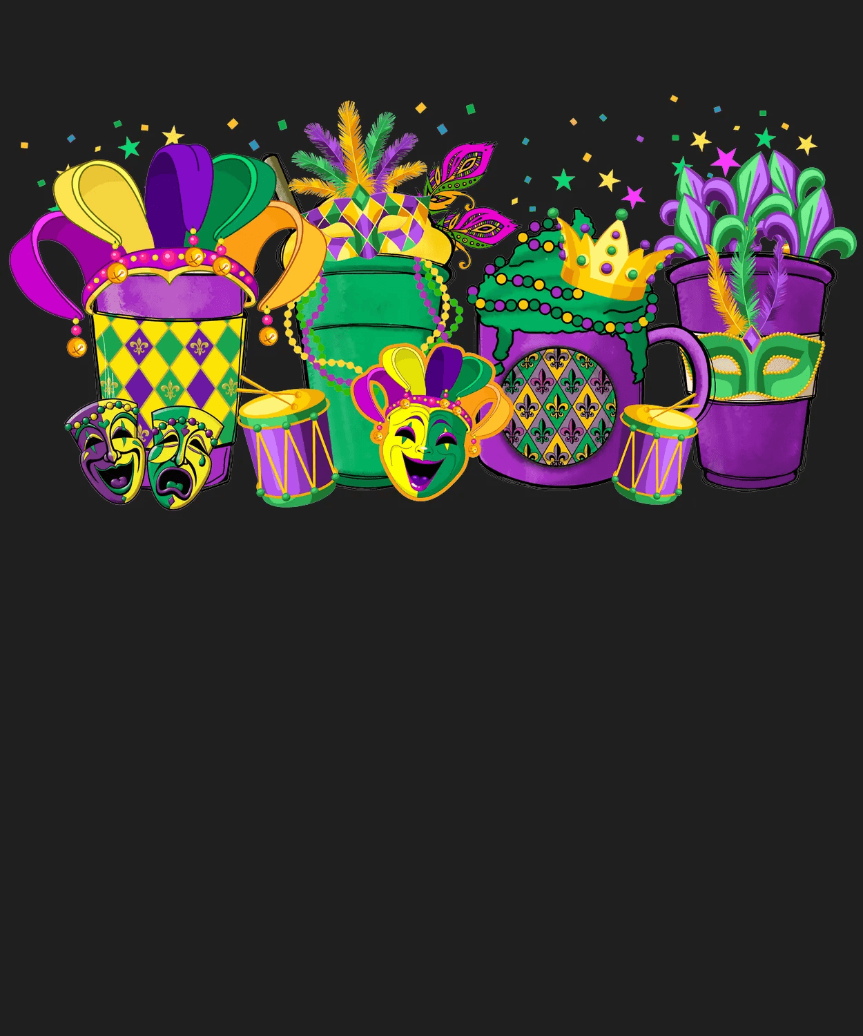 Mardi Gras Magic - DTF Ready to Press - Heat Press Transfer