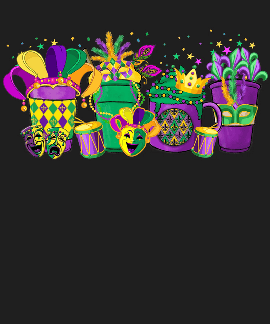 Mardi Gras Magic - DTF Ready to Press - Heat Press Transfer