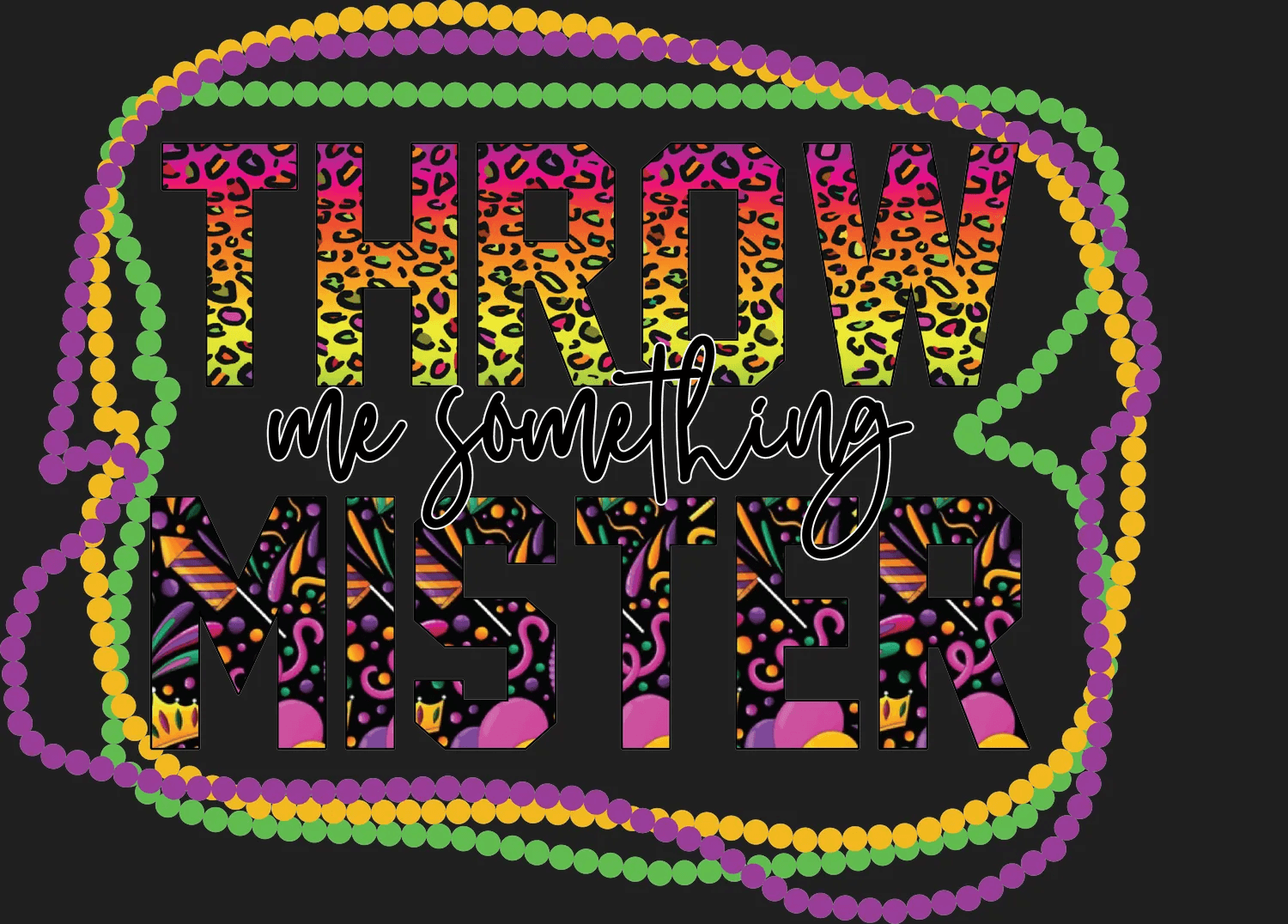 Mardi Gras Magic - DTF Ready to Press - Heat Press Transfer