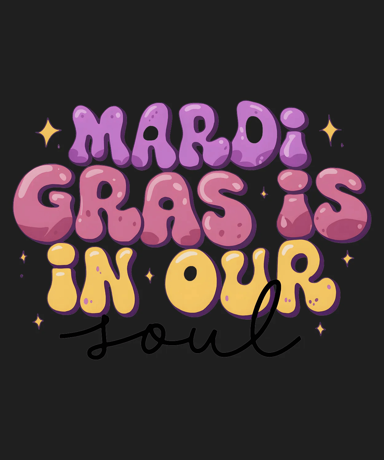 Mardi Gras Magic - DTF Ready to Press - Heat Press Transfer