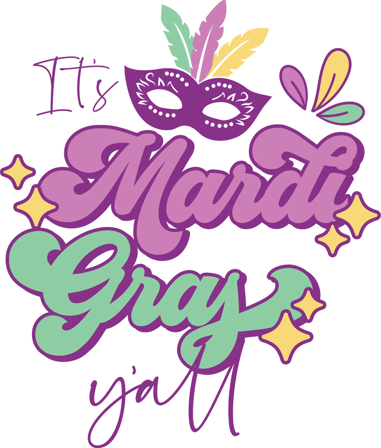 Mardi Gras Magic - DTF Ready to Press - Heat Press Transfer