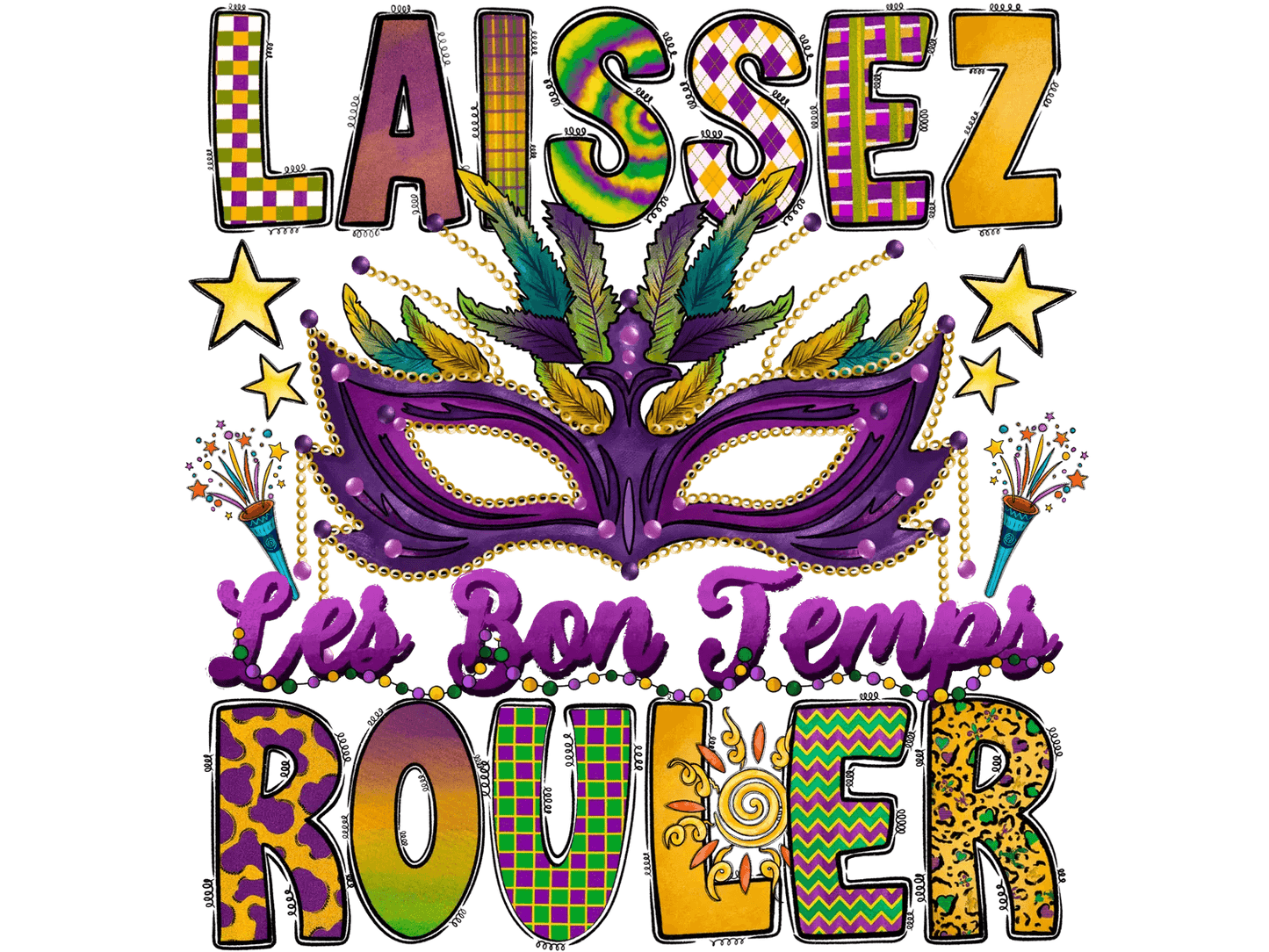 Mardi Gras Magic - DTF Ready to Press - Heat Press Transfer