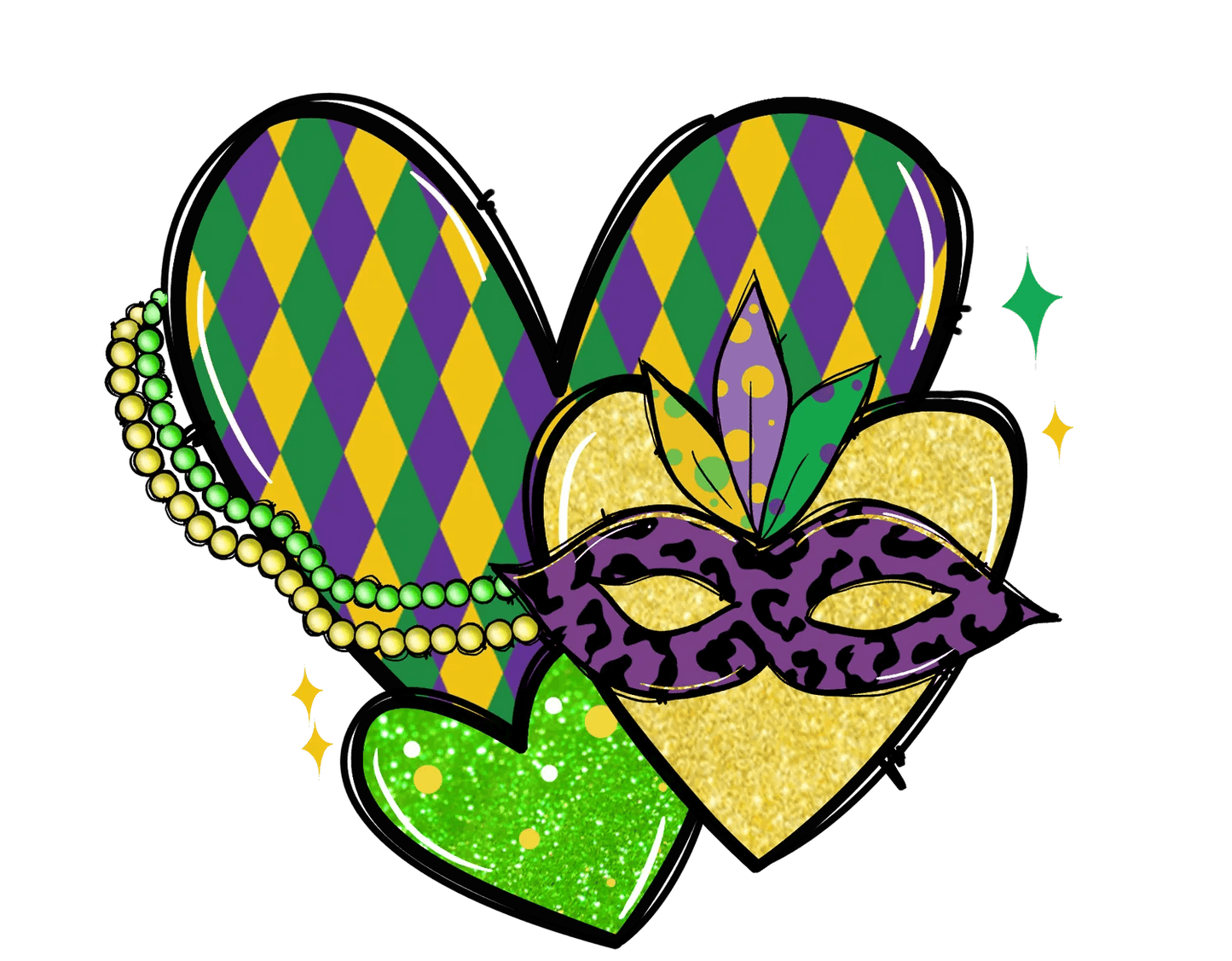 Mardi Gras Magic - DTF Ready to Press - Heat Press Transfer