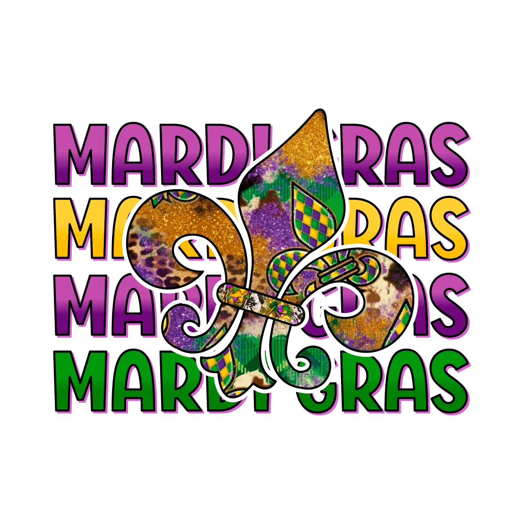 Mardi Gras Magic - DTF Ready to Press - Heat Press Transfer