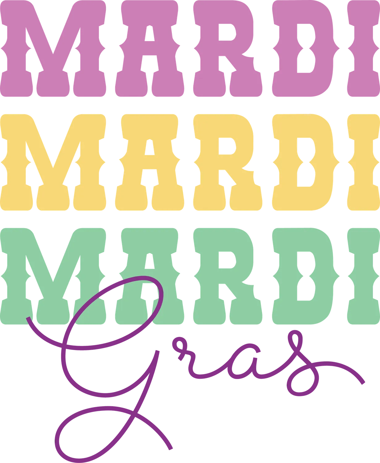 Mardi Gras Magic - DTF Ready to Press - Heat Press Transfer