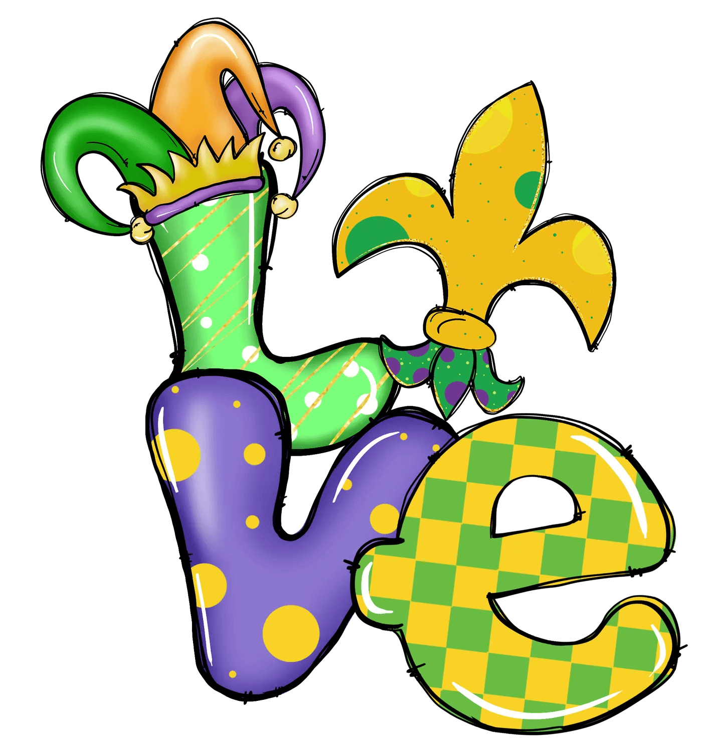 Mardi Gras Magic - DTF Ready to Press - Heat Press Transfer
