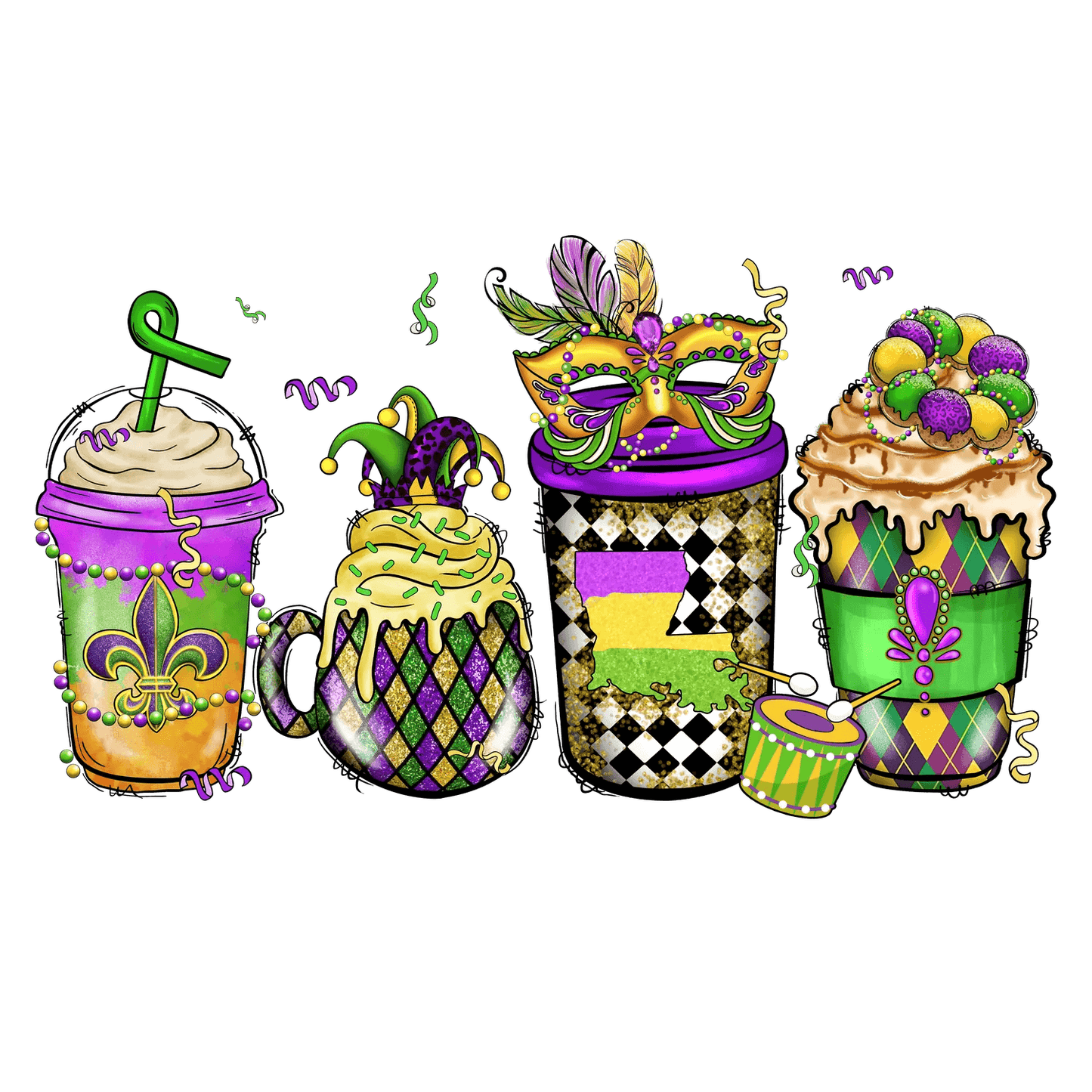 Mardi Gras Magic - DTF Ready to Press - Heat Press Transfer