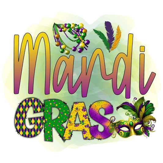 Mardi Gras Magic - DTF Ready to Press - Heat Press Transfer