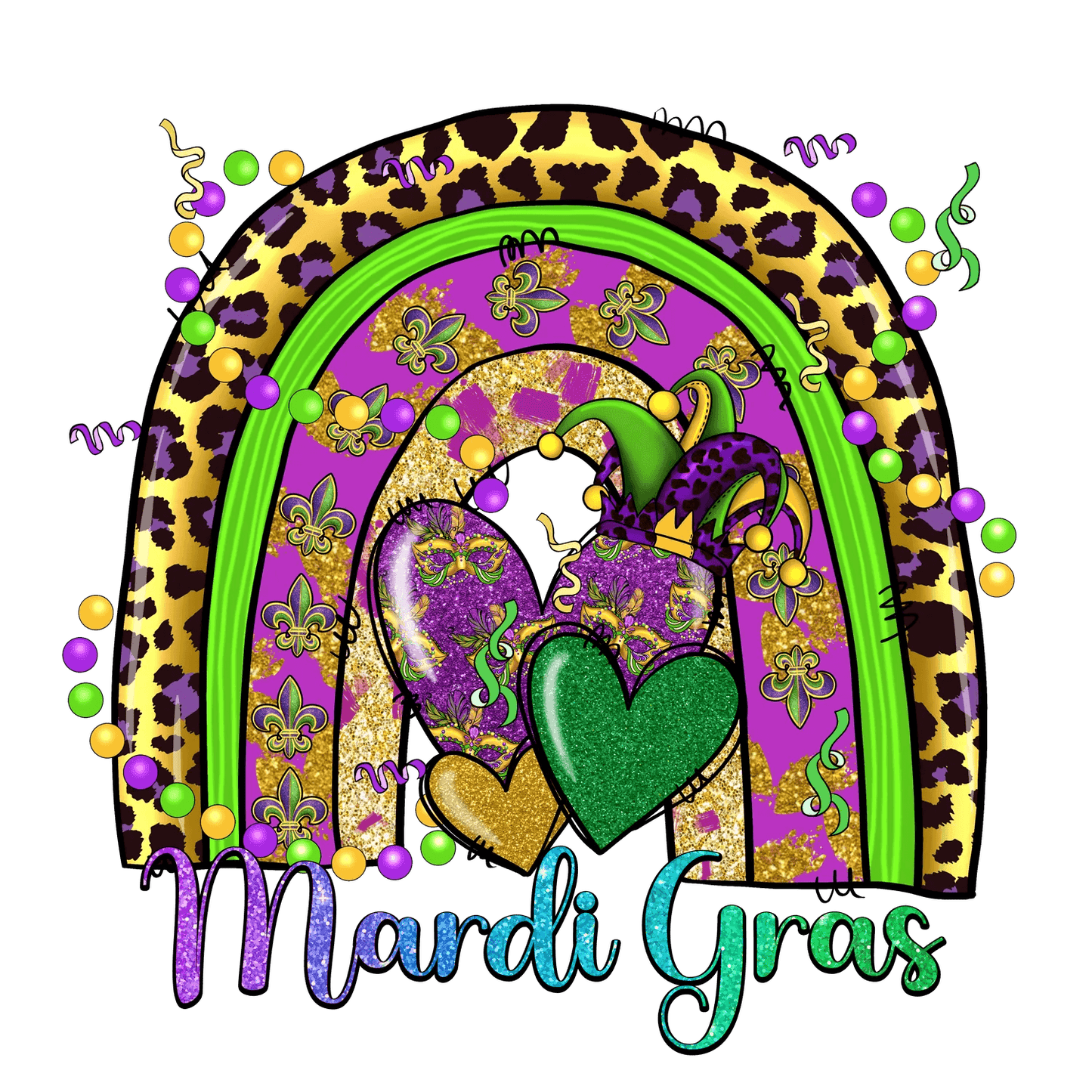 Mardi Gras Magic - DTF Ready to Press - Heat Press Transfer