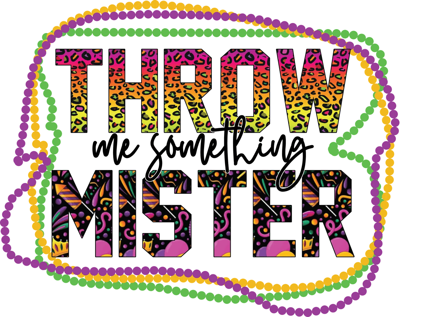 Mardi Gras Magic - DTF Ready to Press - Heat Press Transfer