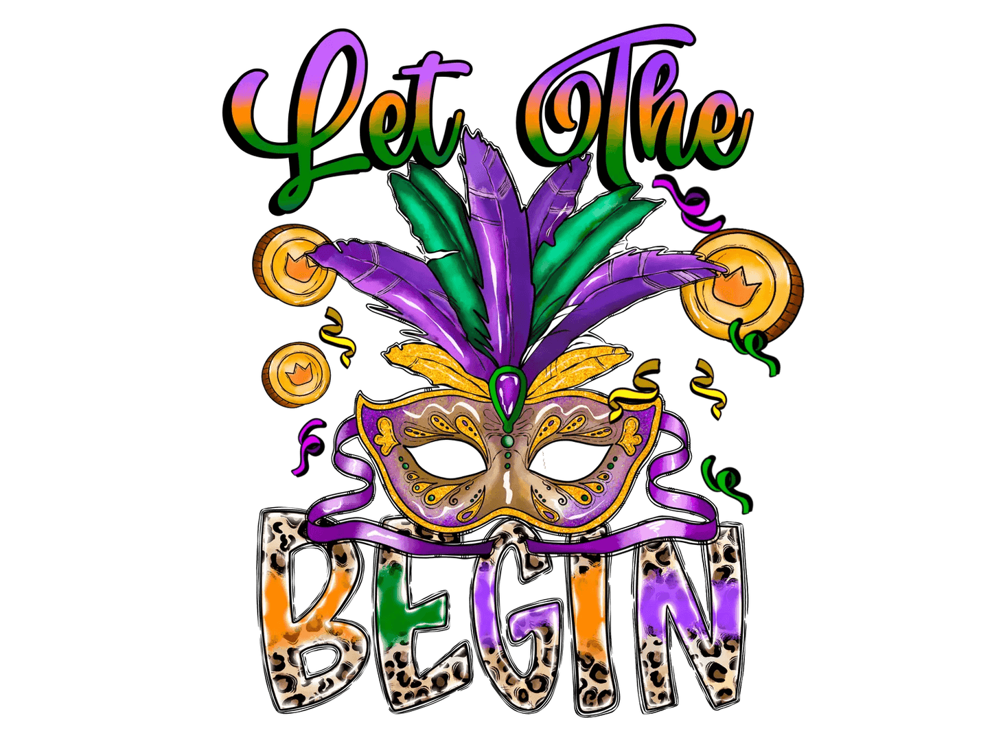 Mardi Gras Magic - DTF Ready to Press - Heat Press Transfer