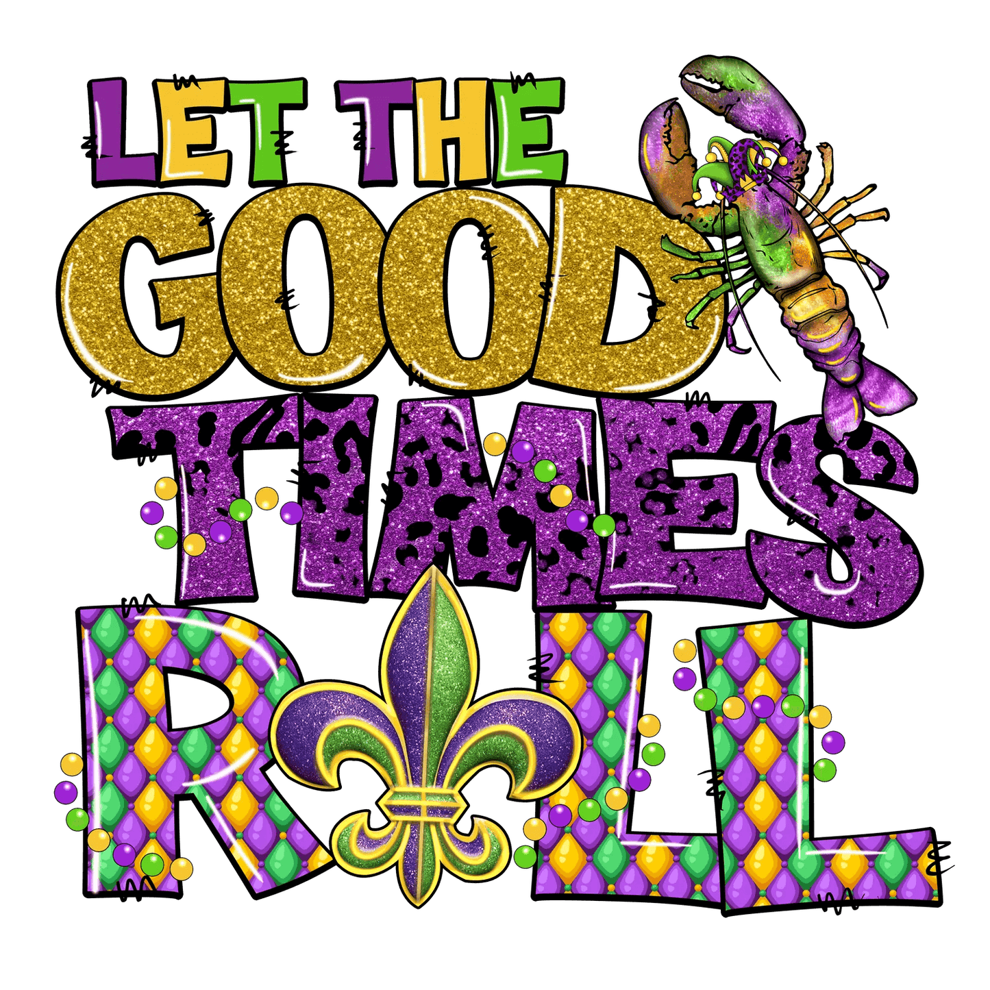 Mardi Gras Magic - DTF Ready to Press - Heat Press Transfer