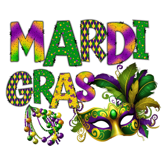 Mardi Gras Magic - DTF Ready to Press - Heat Press Transfer