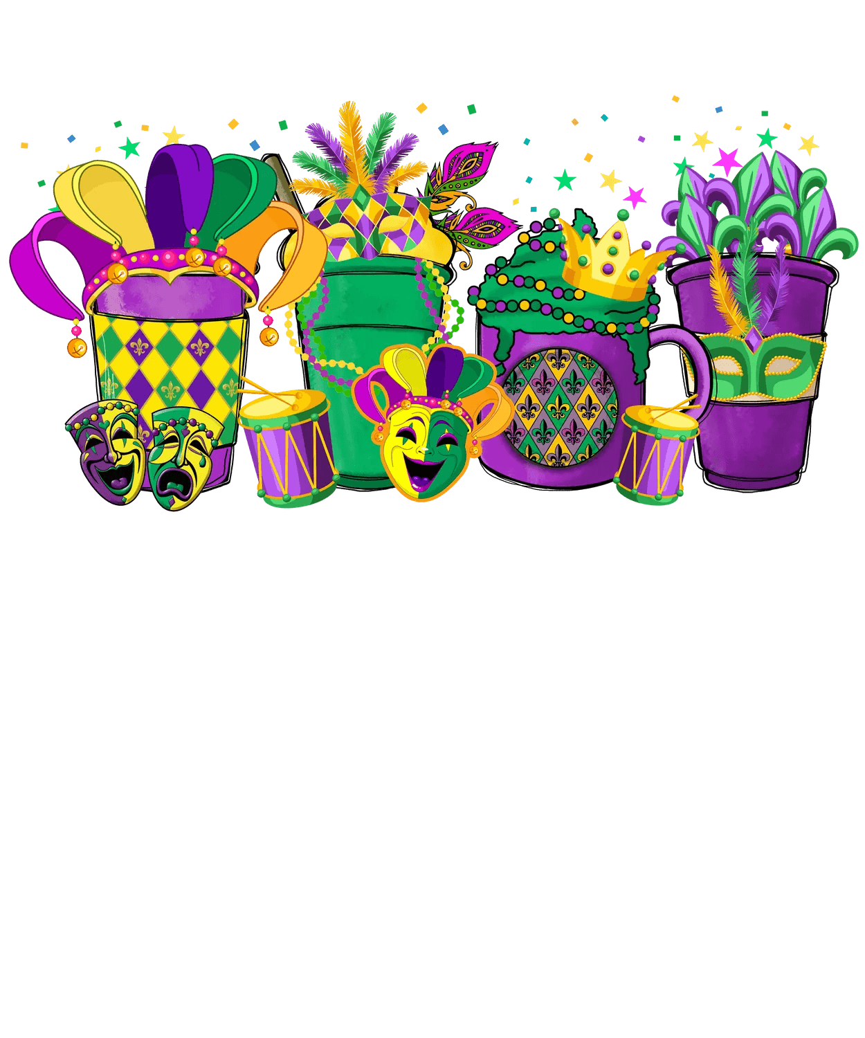 Mardi Gras Magic - DTF Ready to Press - Heat Press Transfer
