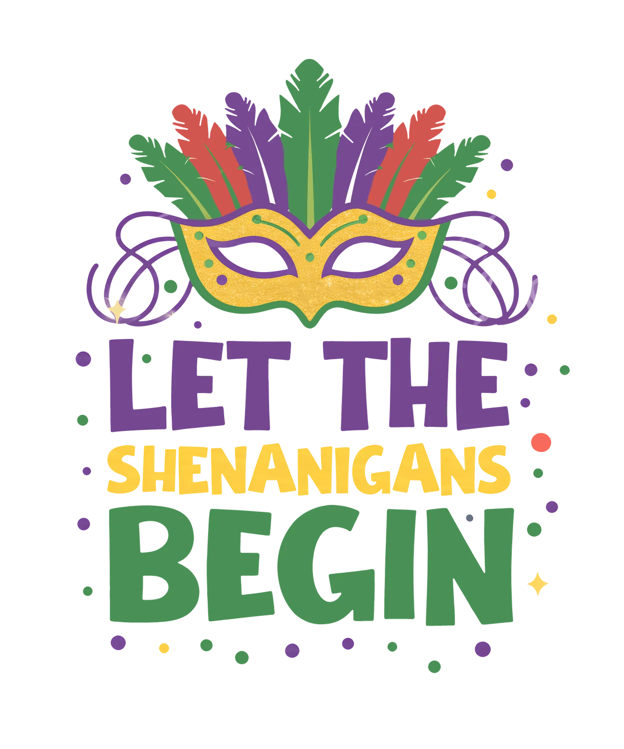 Mardi Gras Magic - DTF Ready to Press - Heat Press Transfer