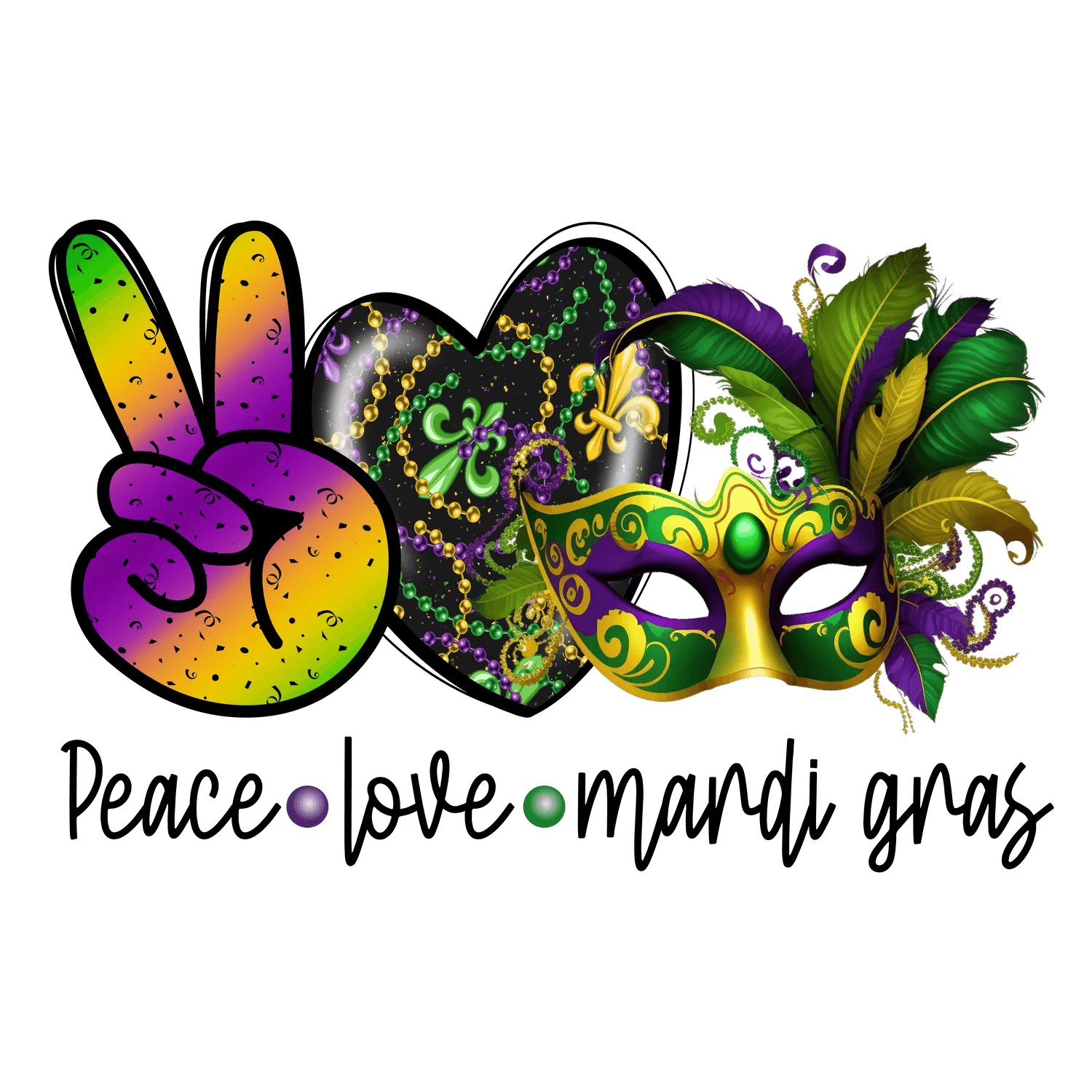Mardi Gras Magic - DTF Ready to Press - Heat Press Transfer