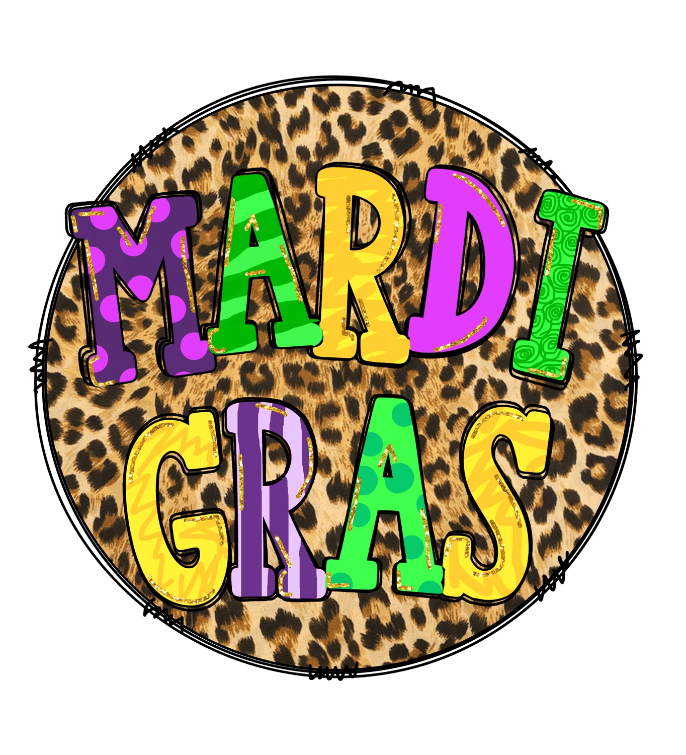 Mardi Gras Magic - DTF Ready to Press - Heat Press Transfer