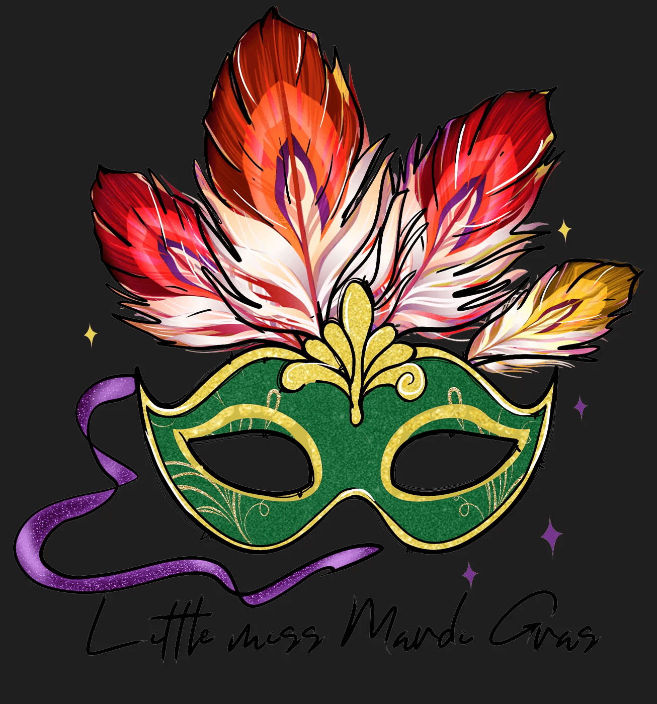 Mardi Gras Mask - DTF Ready to Press - Heat Press Transfer