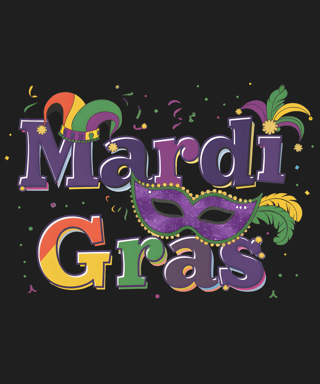 Mardi Gras Mask - DTF Ready to Press - Heat Press Transfer