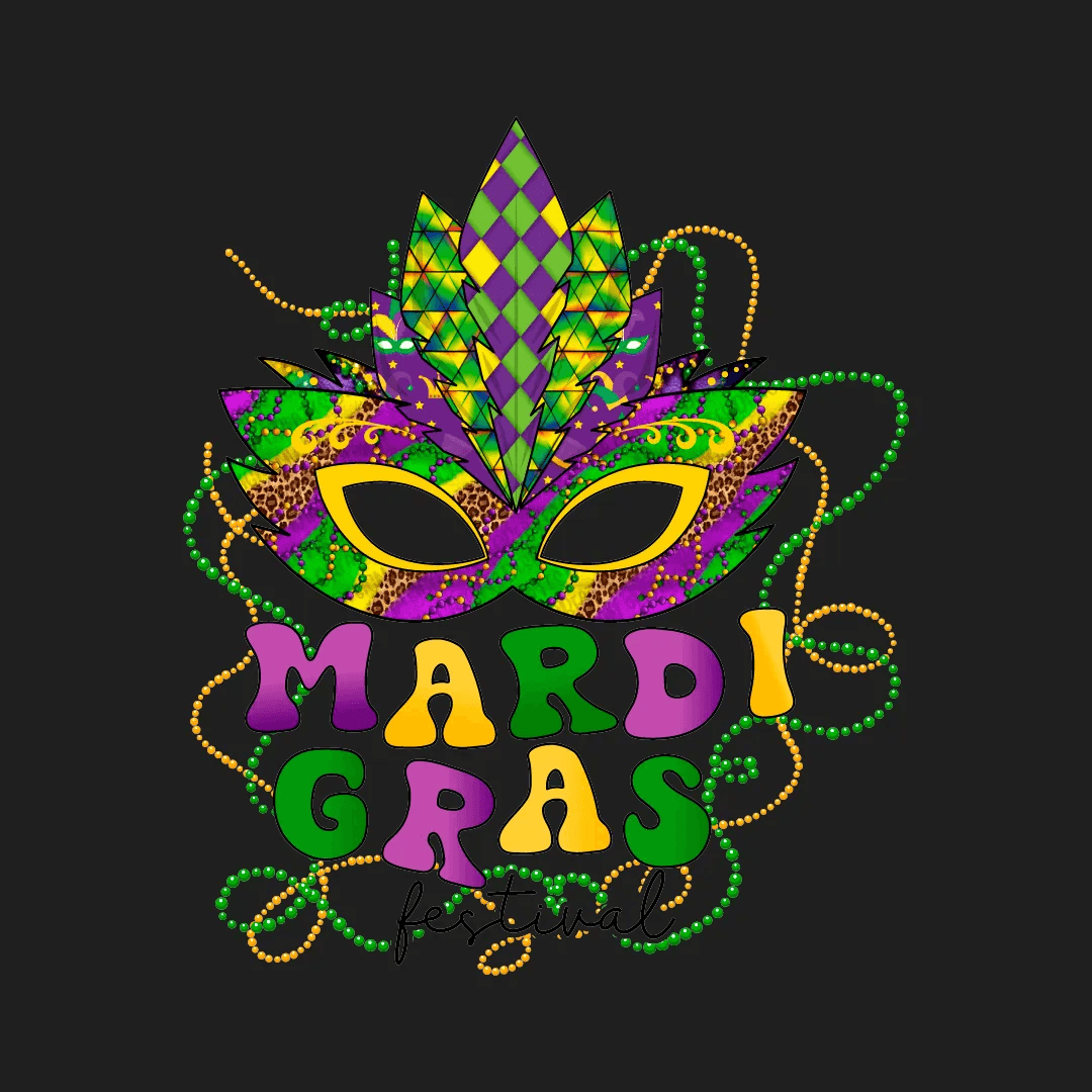 Mardi Gras Mask - DTF Ready to Press - Heat Press Transfer