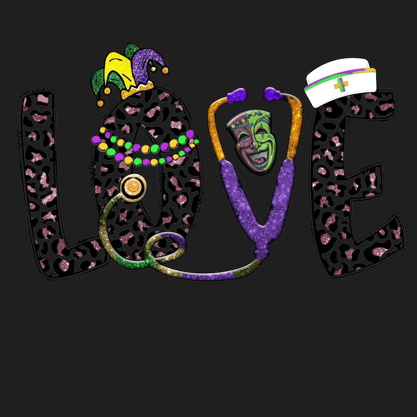 Mardi Gras Mask - DTF Ready to Press - Heat Press Transfer