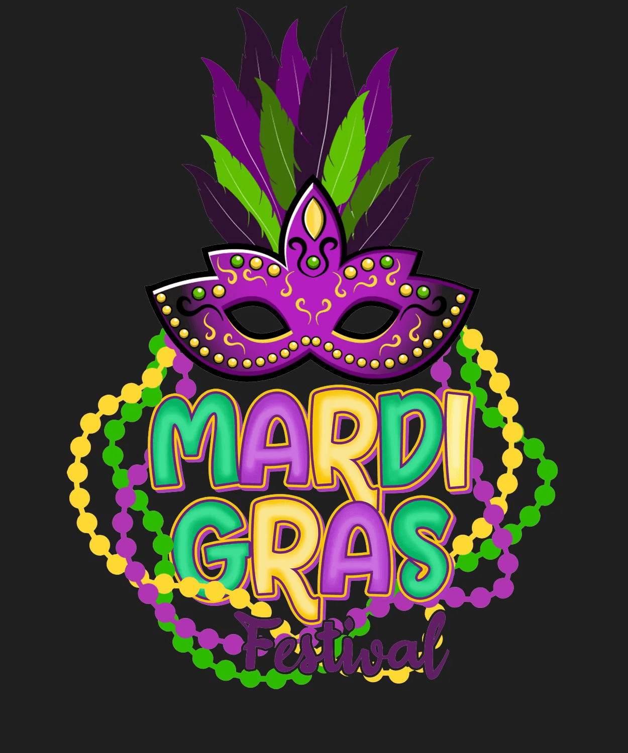 Mardi Gras Mask - DTF Ready to Press - Heat Press Transfer