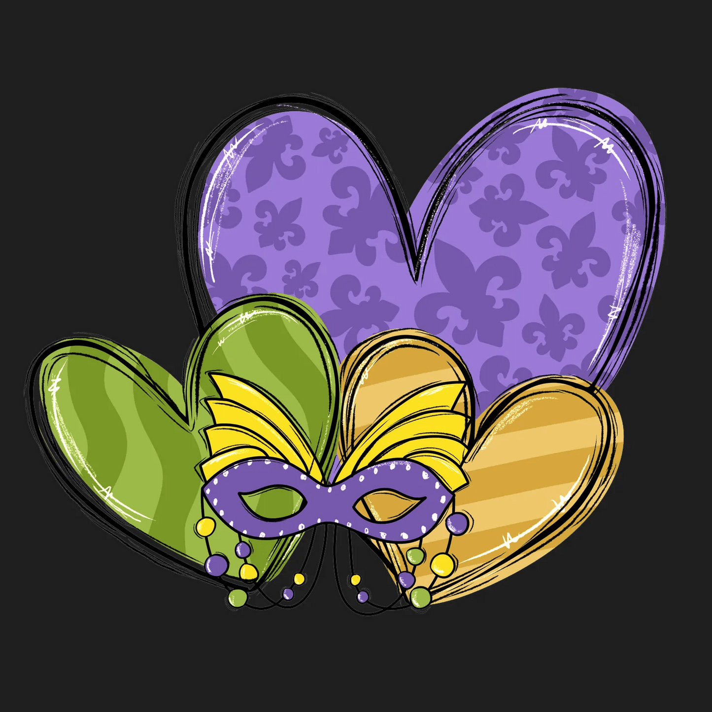 Mardi Gras Mask - DTF Ready to Press - Heat Press Transfer