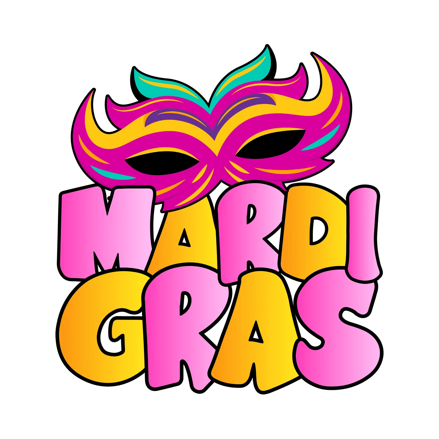 Mardi Gras Mask - DTF Ready to Press - Heat Press Transfer