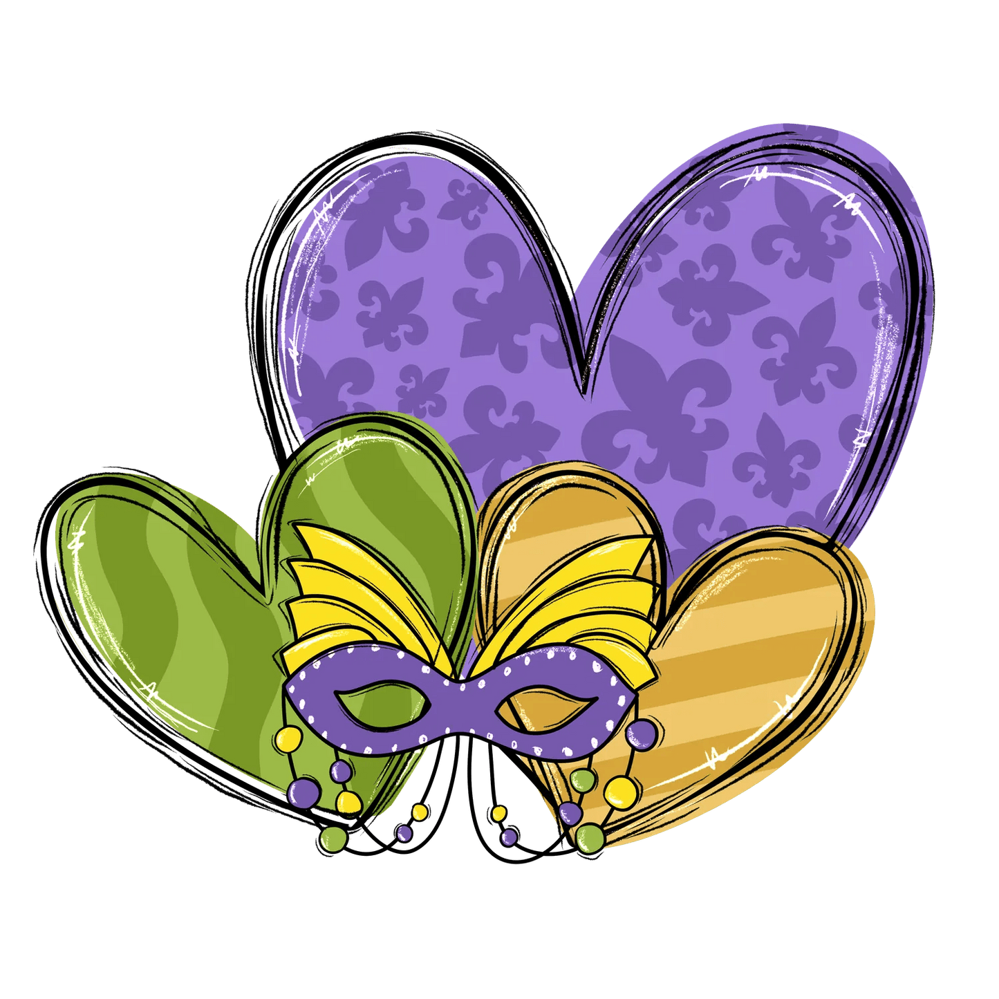 Mardi Gras Mask - DTF Ready to Press - Heat Press Transfer