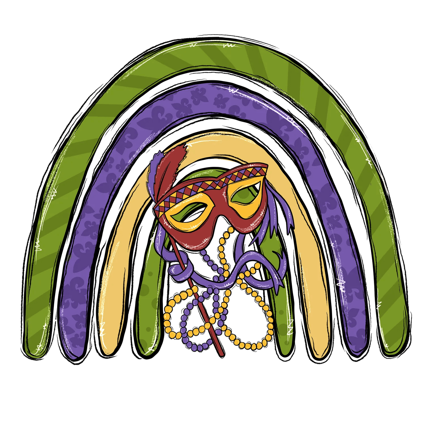 Mardi Gras Mask - DTF Ready to Press - Heat Press Transfer