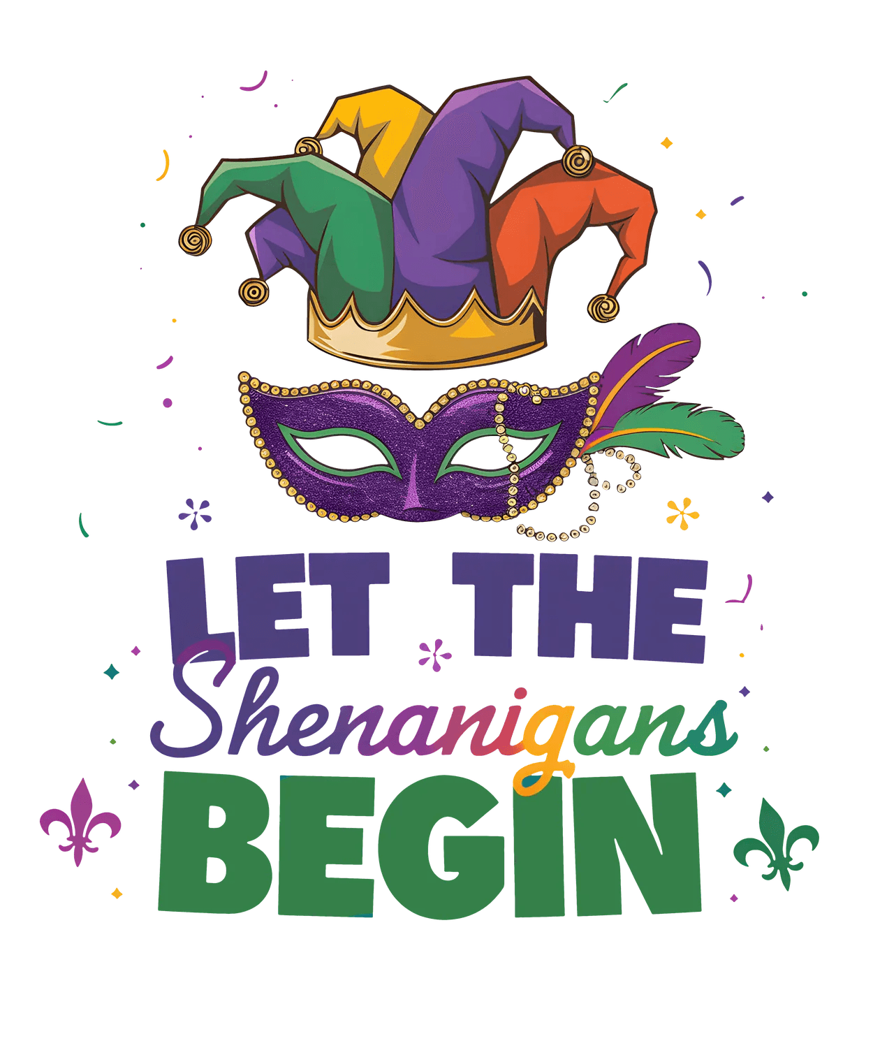 Mardi Gras Mask - DTF Ready to Press - Heat Press Transfer