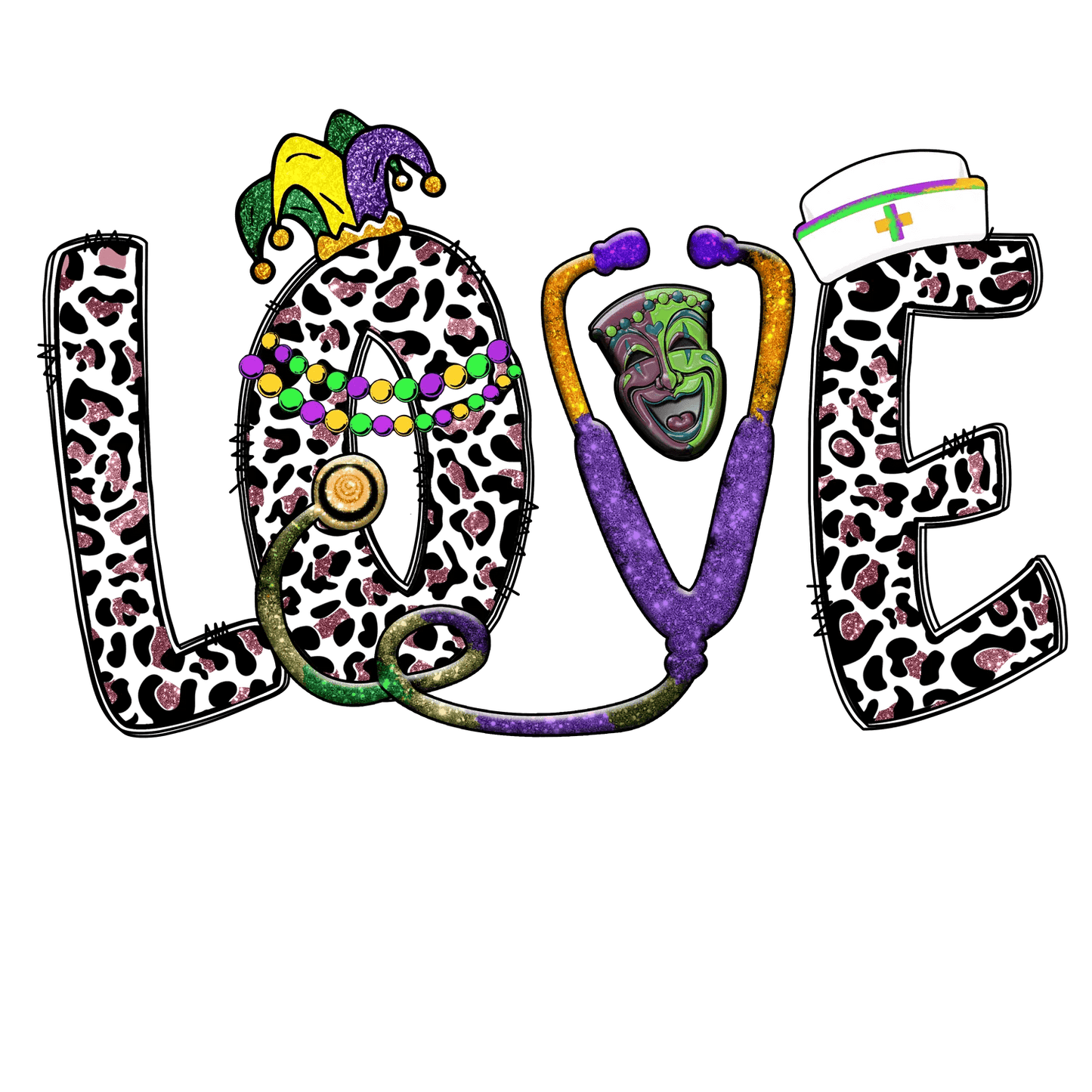 Mardi Gras Mask - DTF Ready to Press - Heat Press Transfer