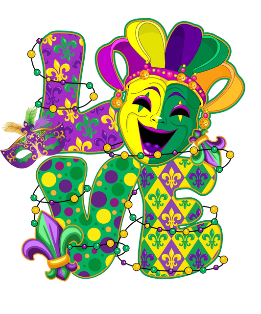 Mardi Gras Mask - DTF Ready to Press - Heat Press Transfer
