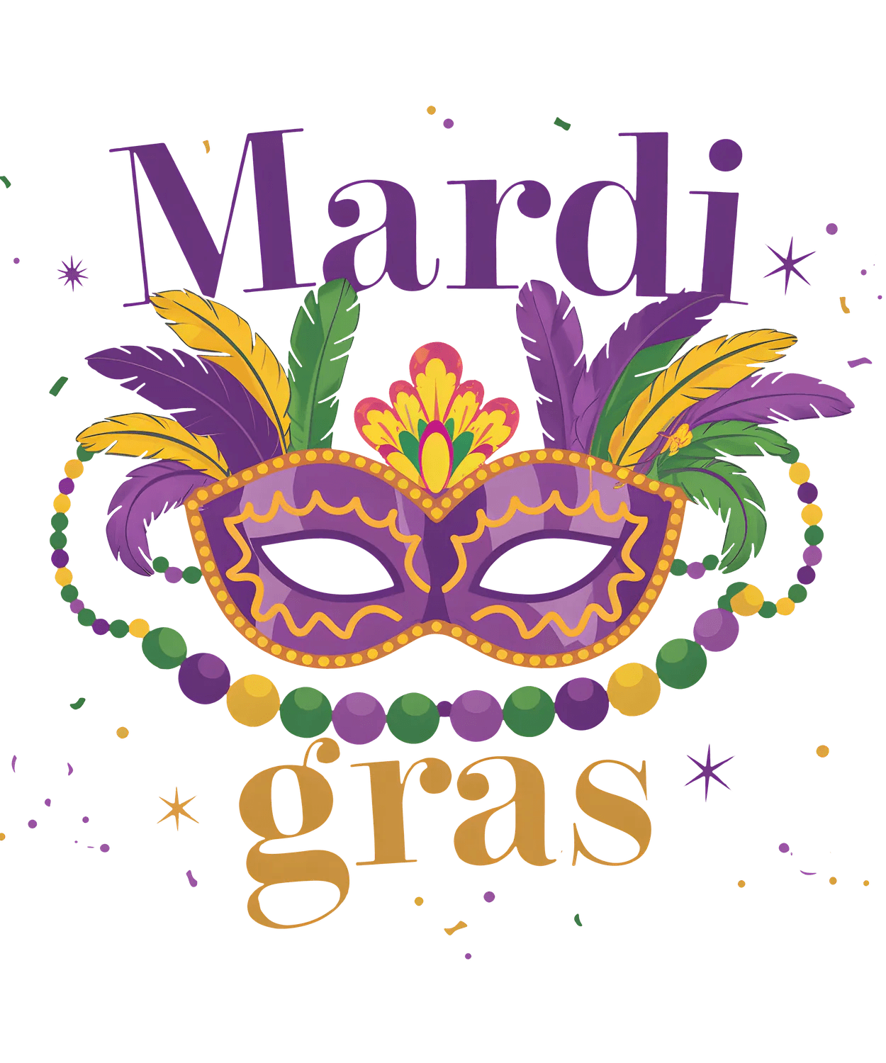 Mardi Gras Mask - DTF Ready to Press - Heat Press Transfer