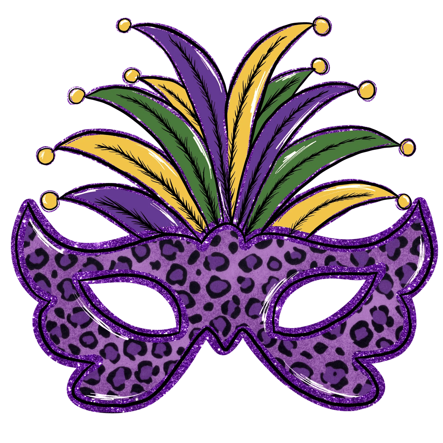 Mardi Gras Mask - DTF Ready to Press - Heat Press Transfer