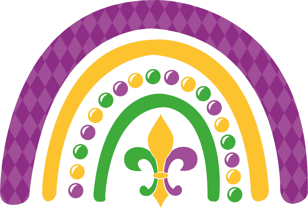 Mardi Gras Rainbow - DTF Ready to Press - Heat Press Transfer